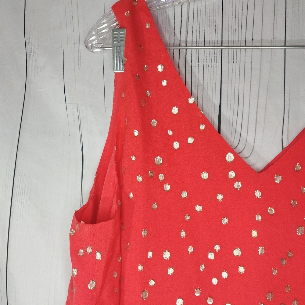 Lilly Pultzer Florin Silk Metallic Sleeveless Preppy V-Neck Night Out Top - Picture 5 of 10